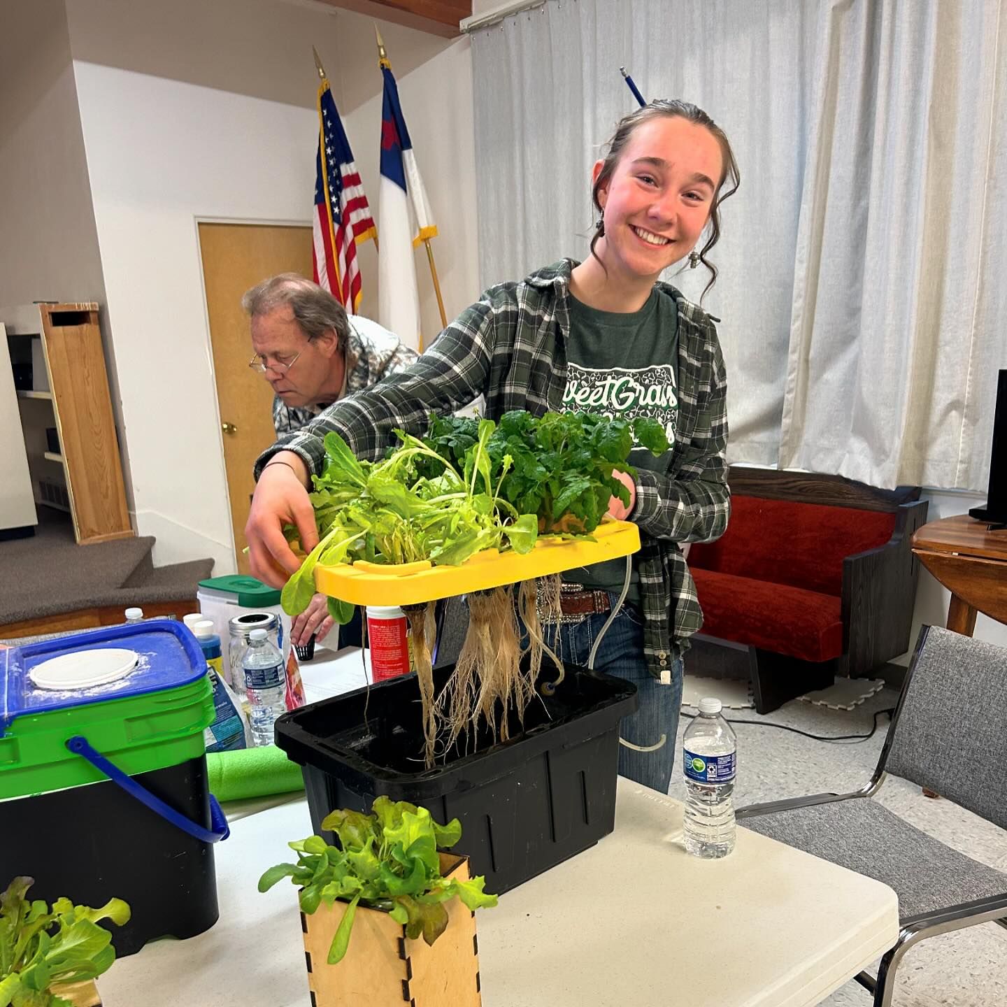 Hannah Kultgen showing off her hydroponics